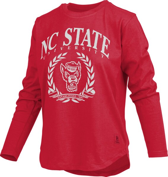 Red Ladies Long Sleeve Tee - NC Sta